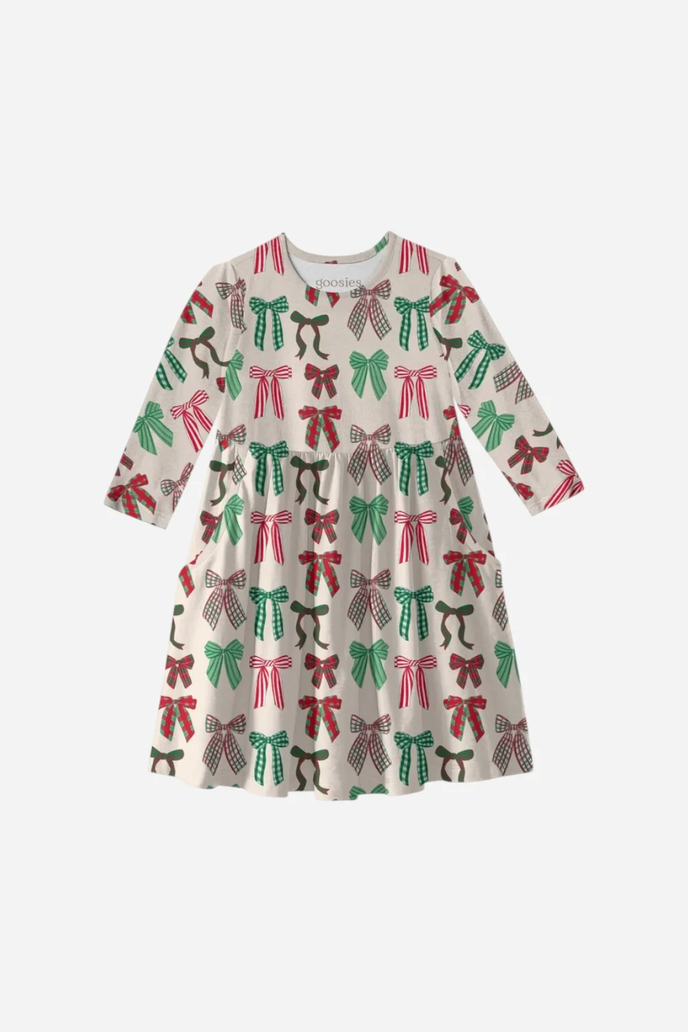 Goosies Holiday Bows 3/4 Sleeve Dress