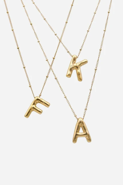 Farrah B Airhead Bubble Initial Necklace - Letter P