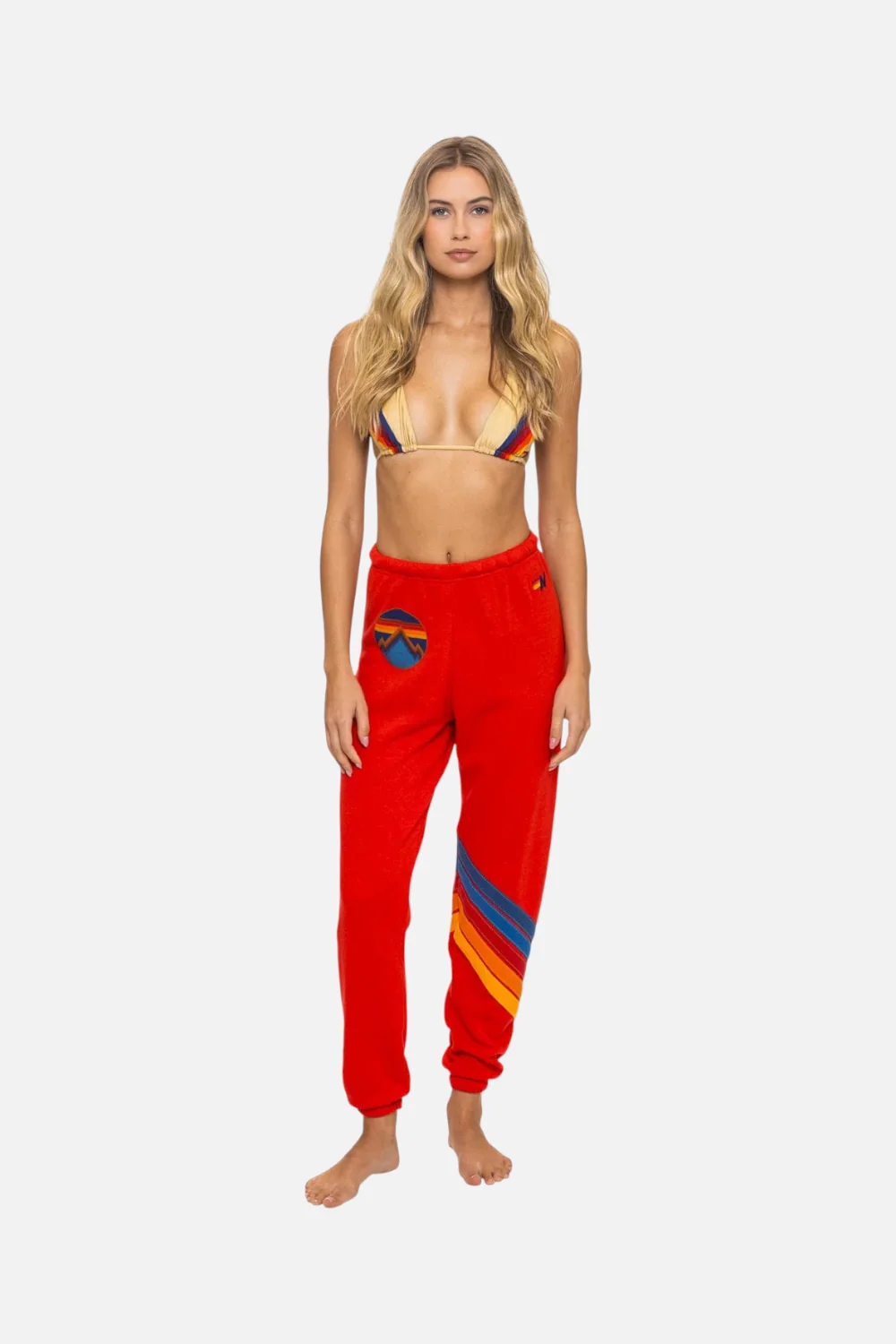 Aviator Nation Women's All Seasons Circle Chevron Sweatpant in Red