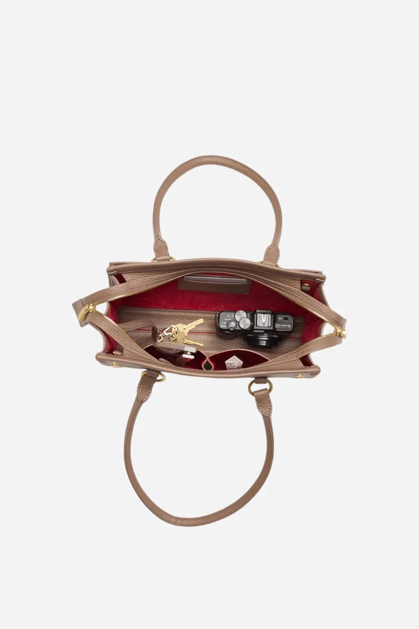 HAMMITT Allen Medium Sculpted Handbag in Taupe/Brushed Gold - Image 5