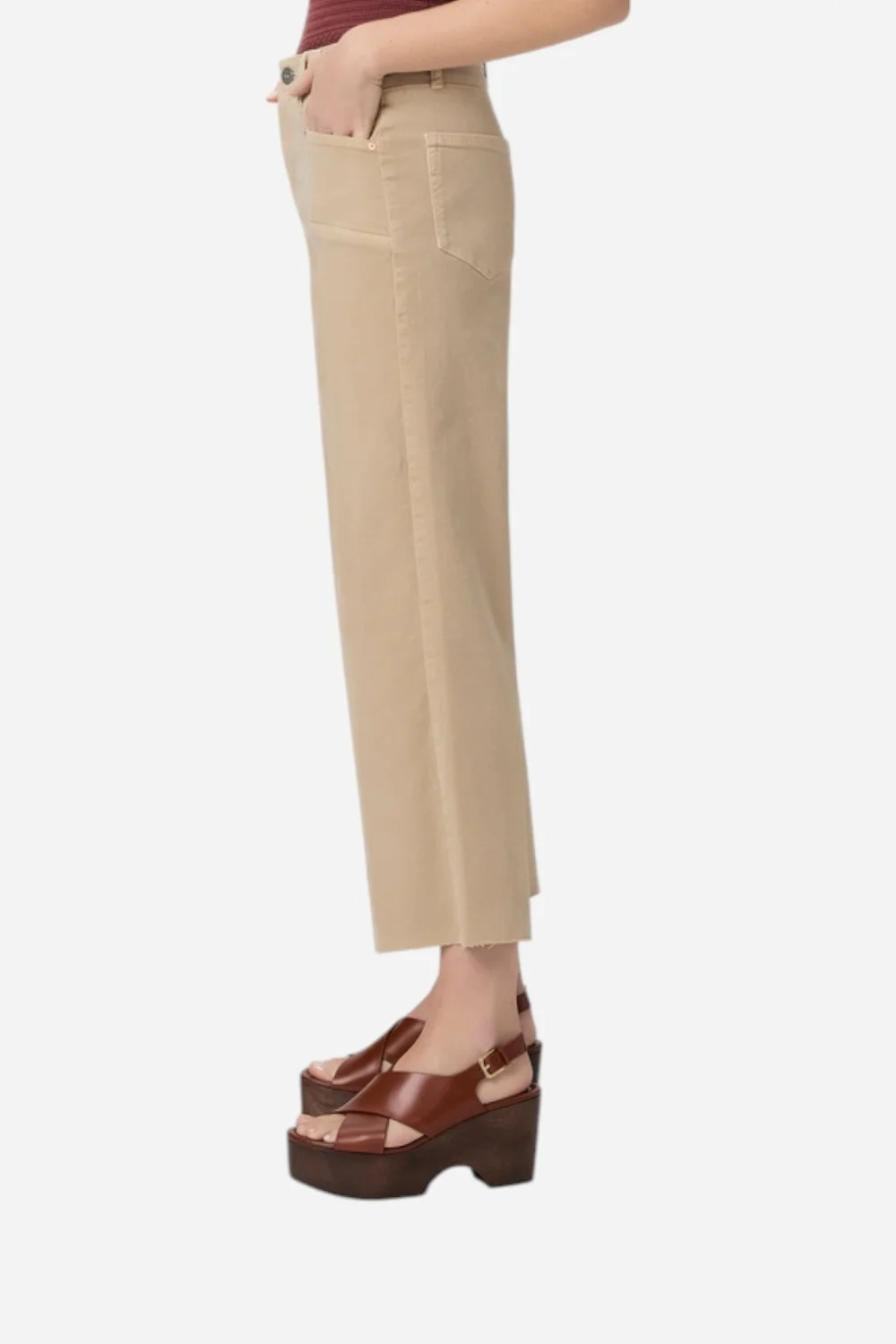 Paige Anessa Wide Leg Jeans in Vintage Soft Sand - Image 2