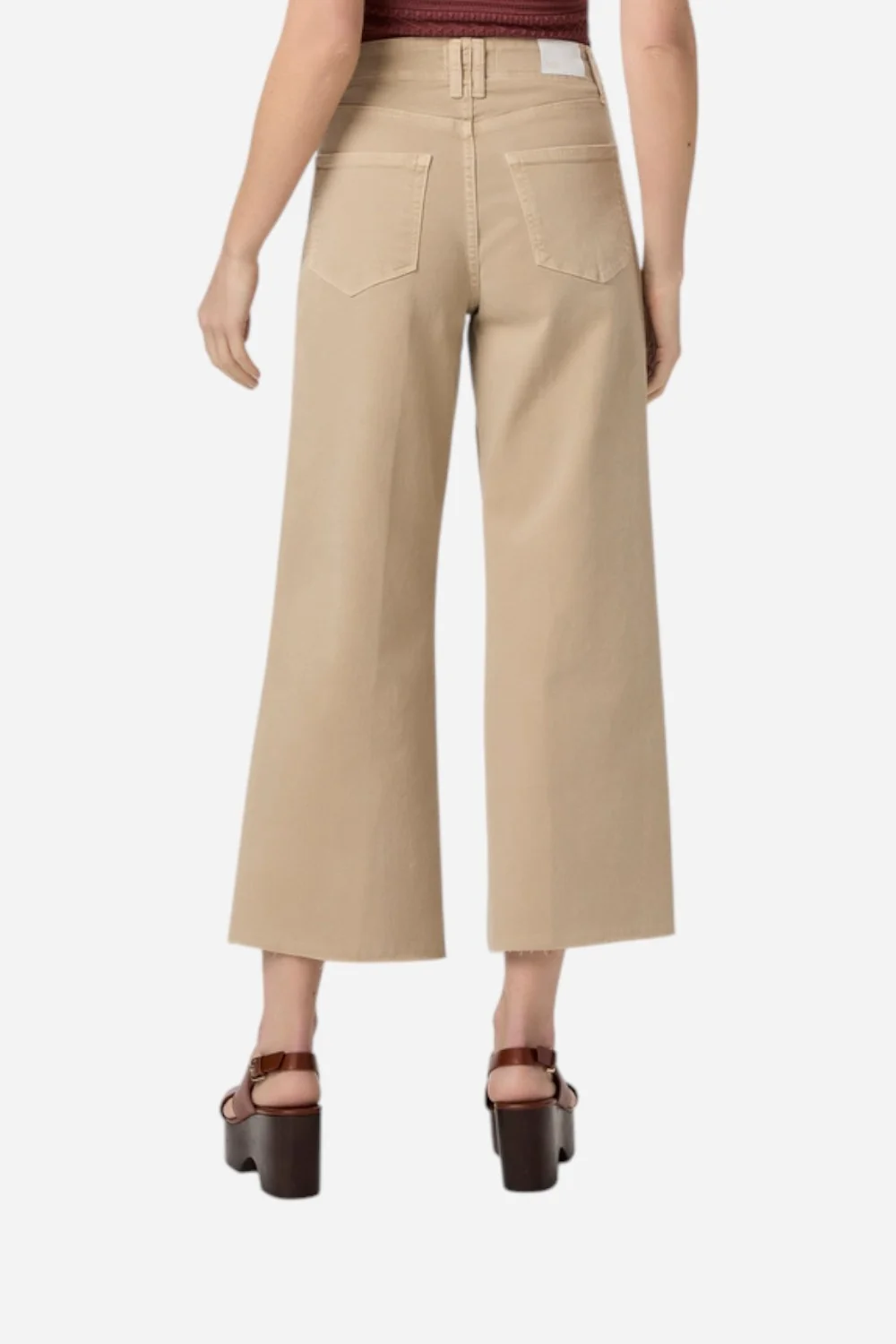 Paige Anessa Wide Leg Jeans in Vintage Soft Sand - Image 3