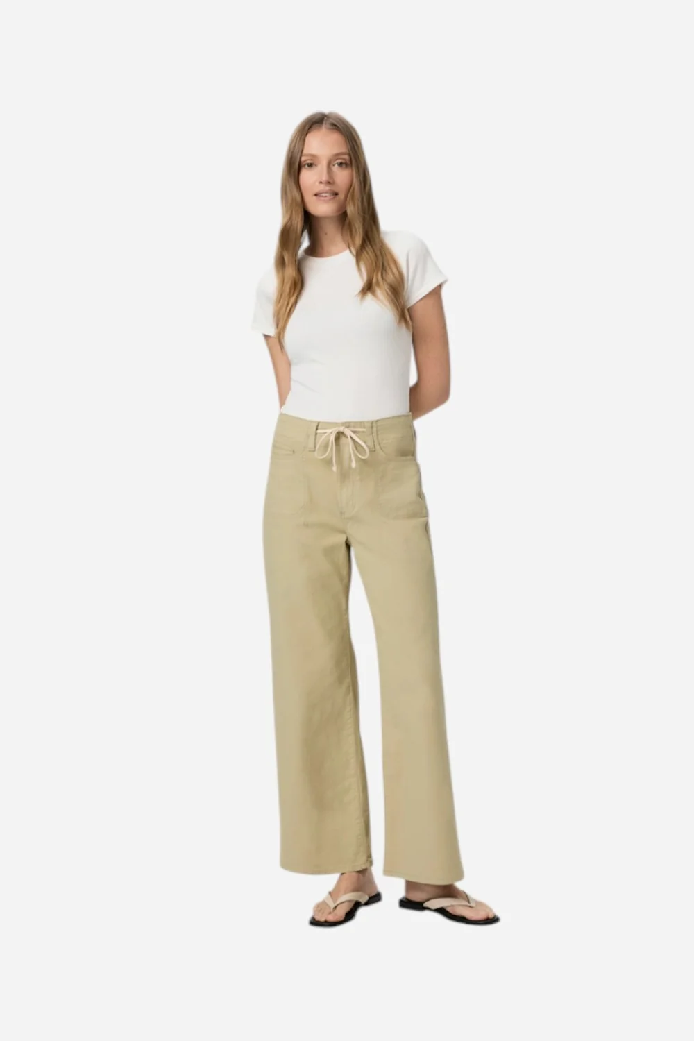 Paige Ari Wide Leg Pant in Vintage Pale Olive - Image 6