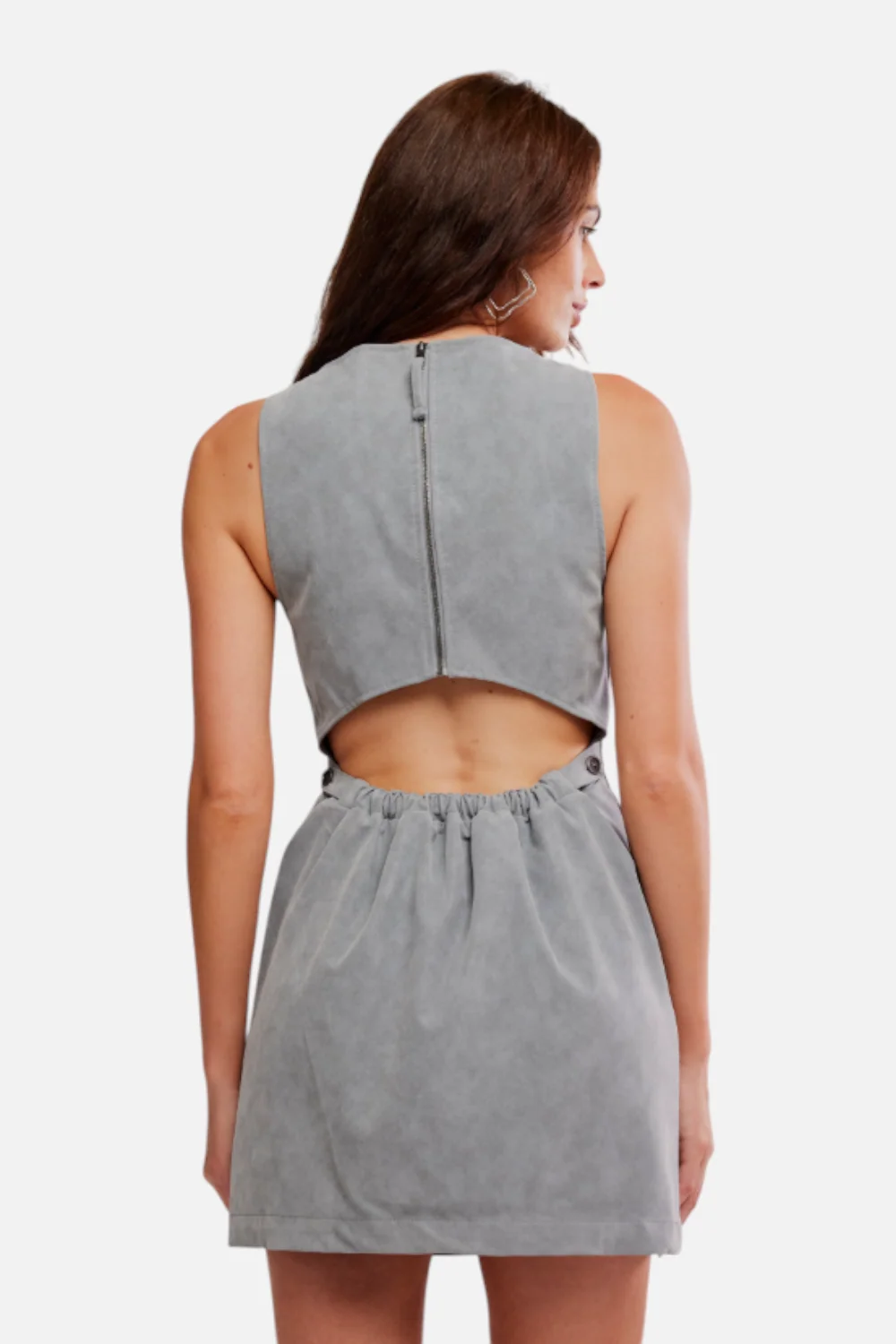 Free People Atlas Suede Mini Dress in Wild Dove - Image 3