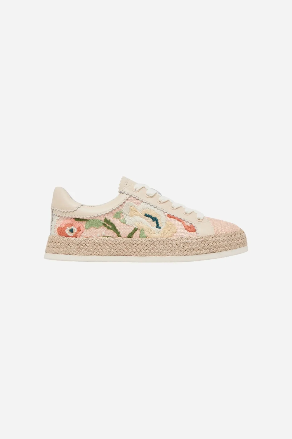 Dolce Vita Azalia Sneakers in Pink Floral Raffia