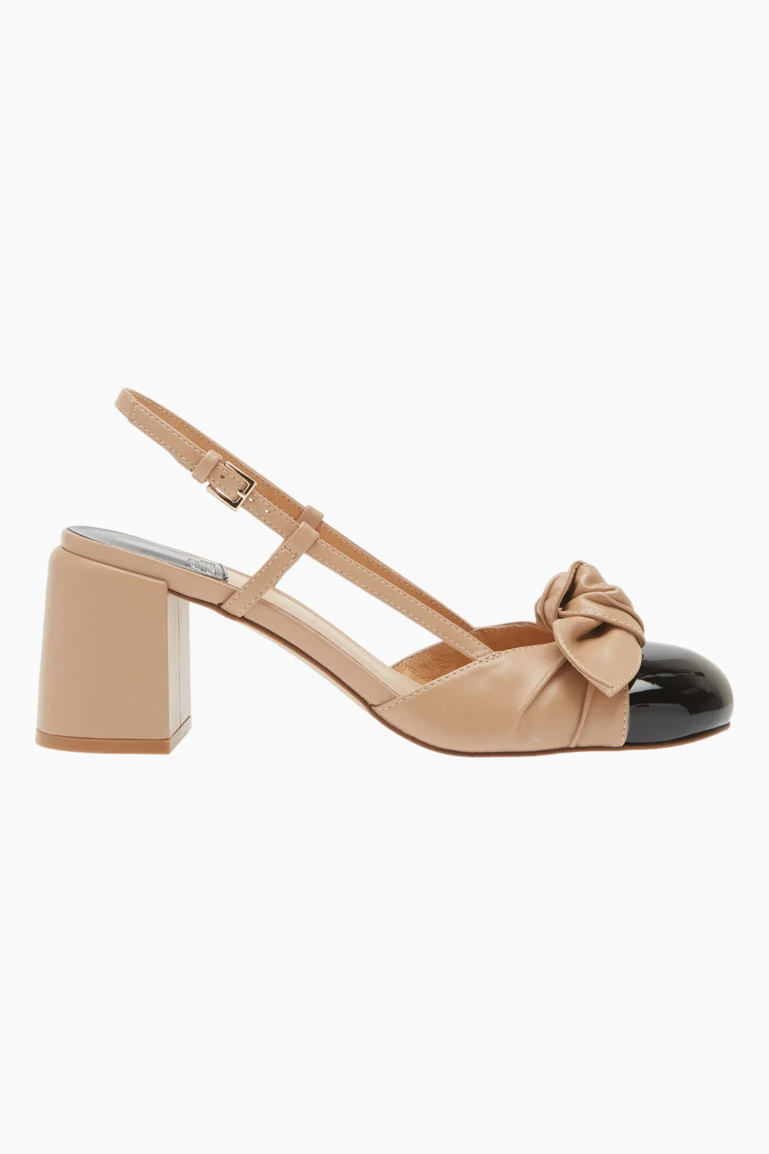 Jeffrey Campbell Babydoll Slingback Cap Toe Pump in Natural Black Patent - Image 2