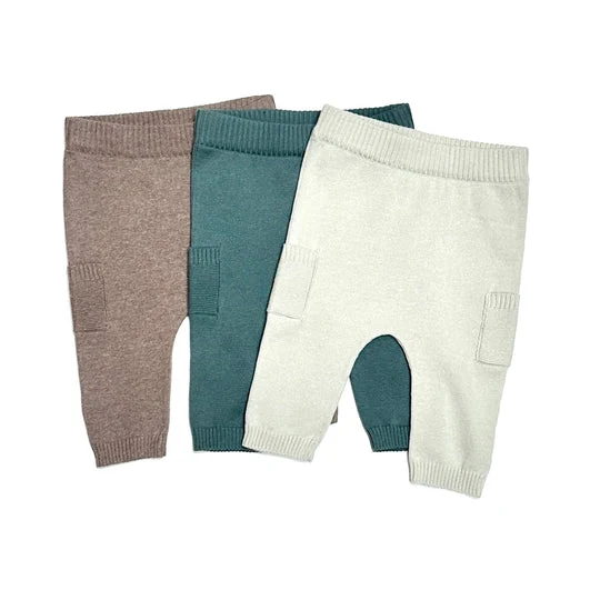 Viverano Baby Side Pocket Sweater Knit Pants in Stone - Image 2