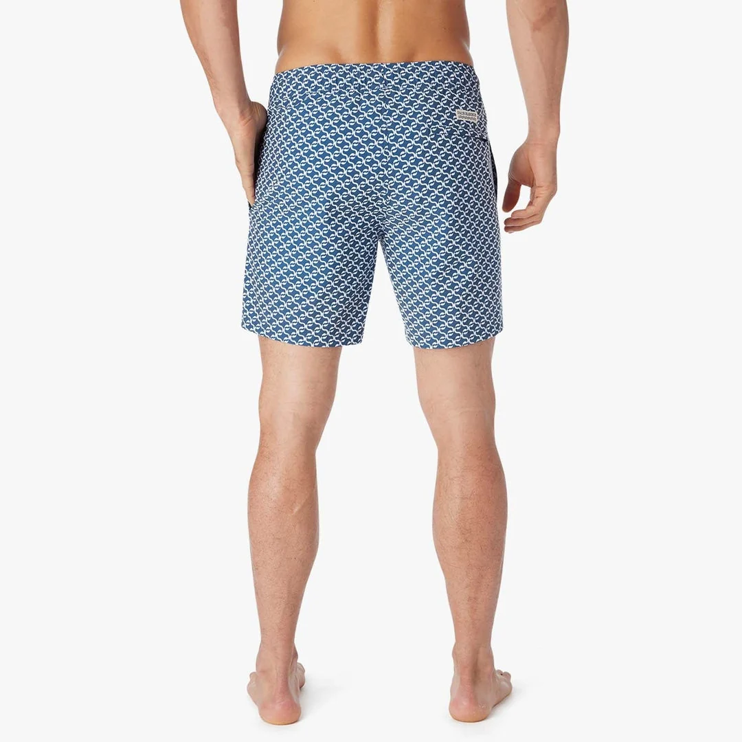 Fair Harbor Bayberry Swim Trunks in Navy Geo - Image 6