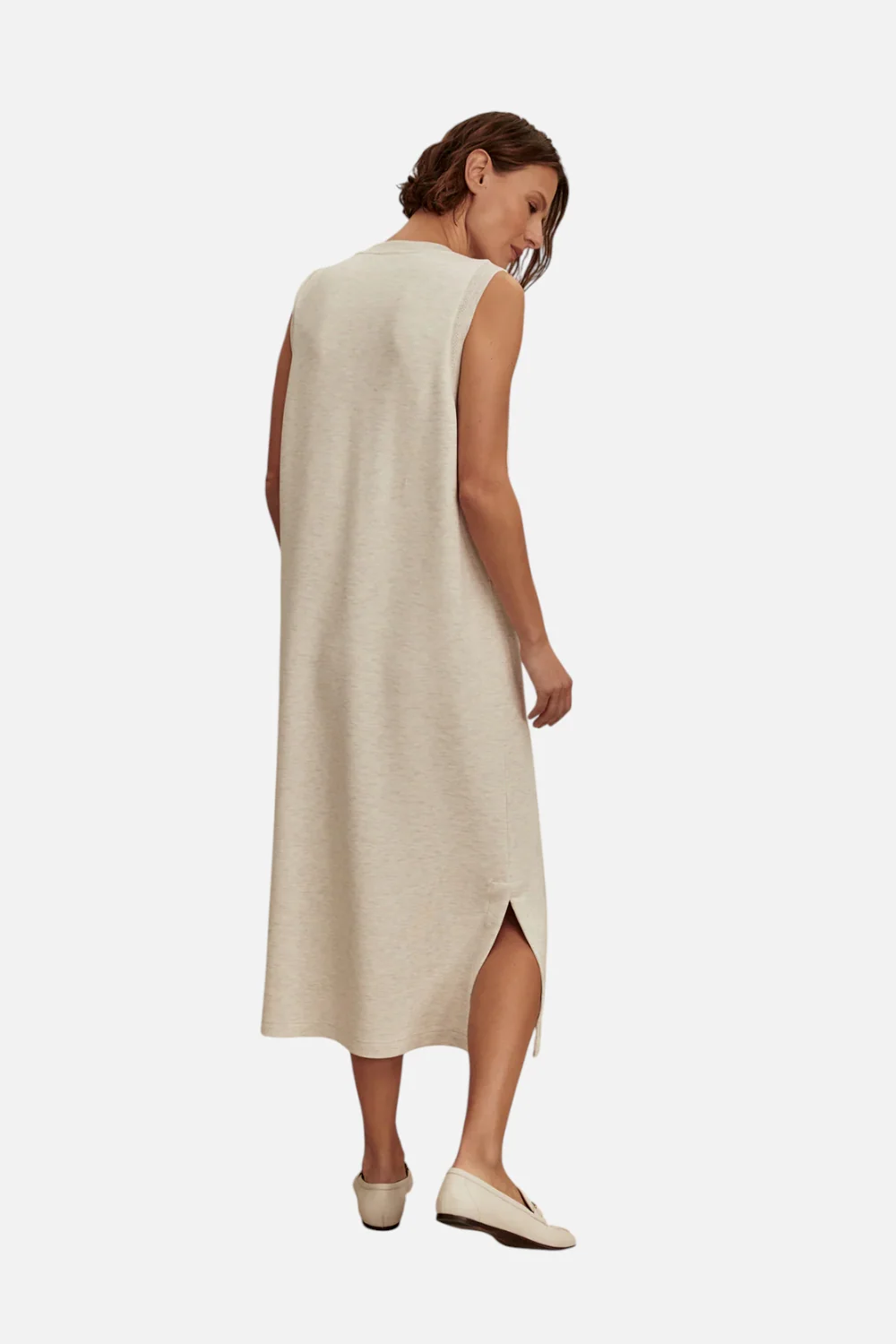 Varley Beatrice Midi Dress in Ivory Marl - Image 4