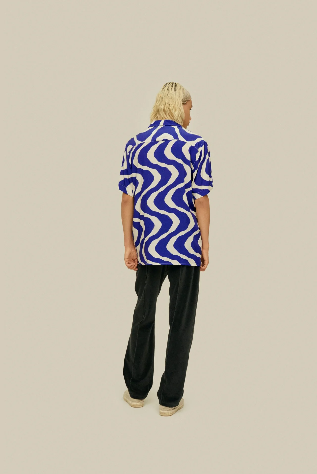 OAS Blue Rippling Viscose Shirt - Image 4