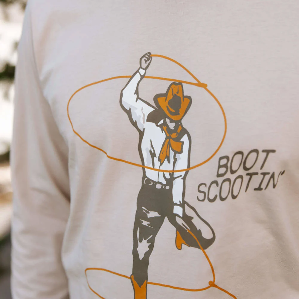 Sendero Provisions Boot Scootin' Long-Sleeve T-Shirt in Beige - Image 3
