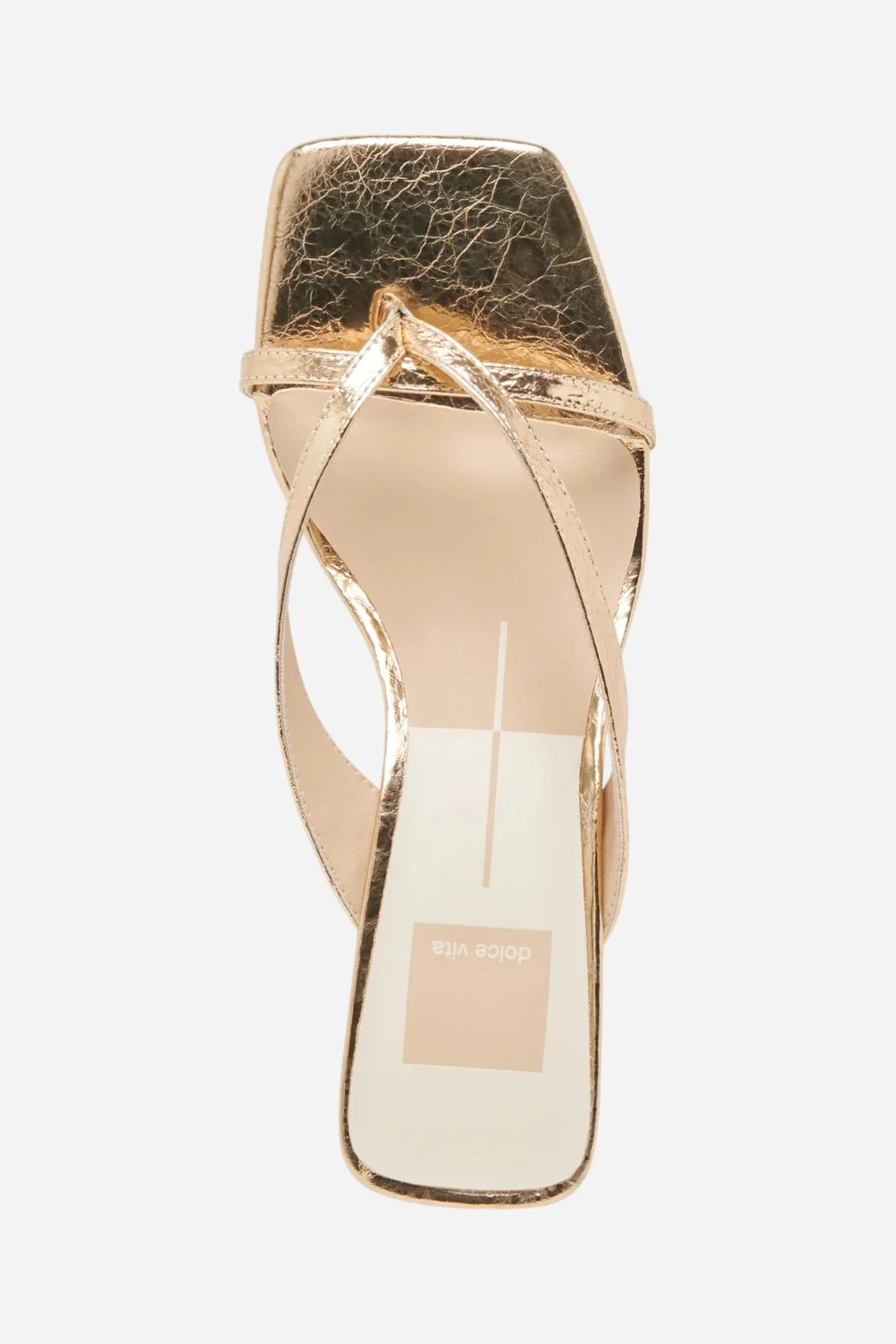 Dolce Vita Brevel Heels in Gold Distressed Leather - Image 10