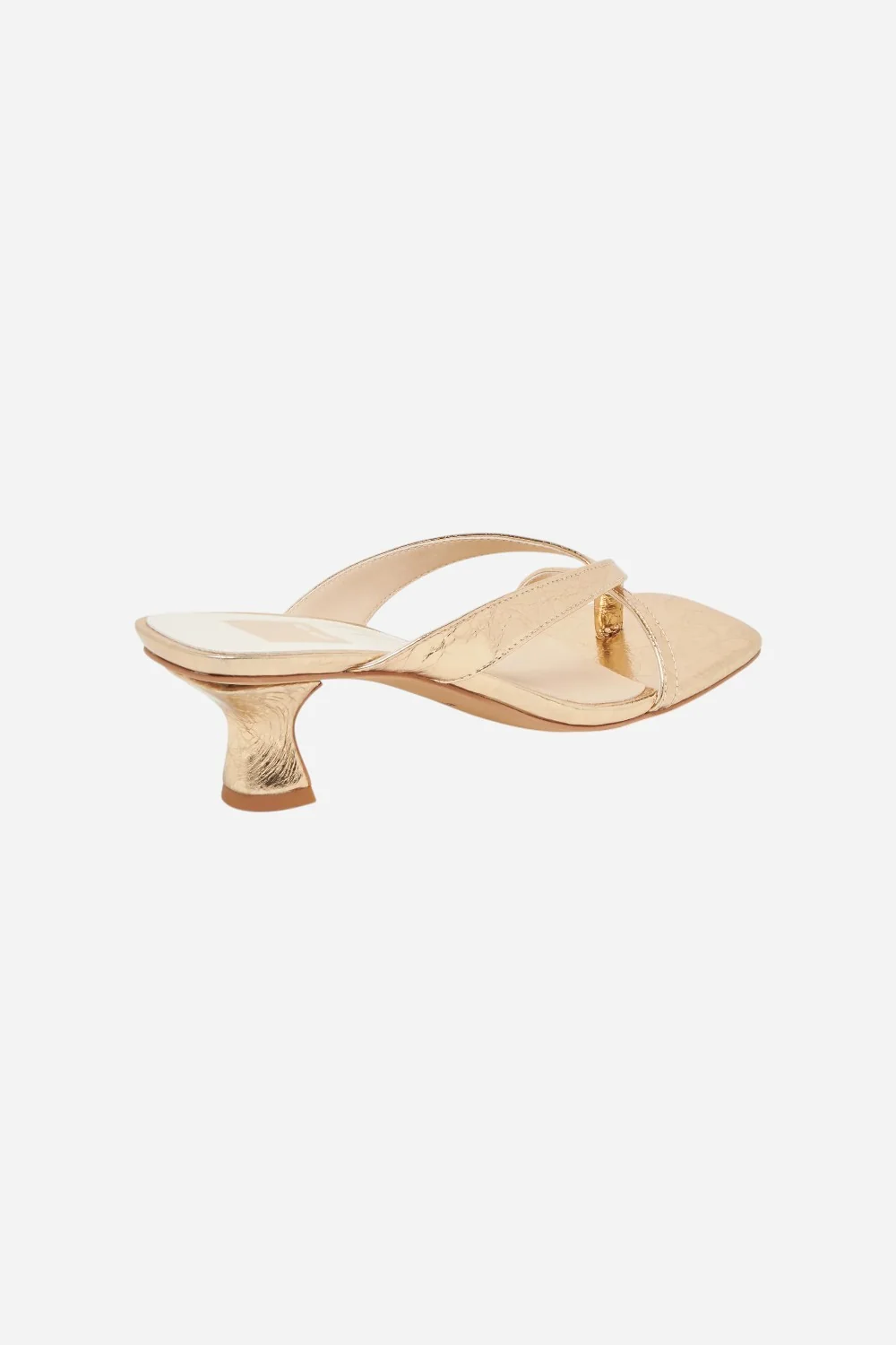 Dolce Vita Brevel Heels in Gold Distressed Leather - Image 5