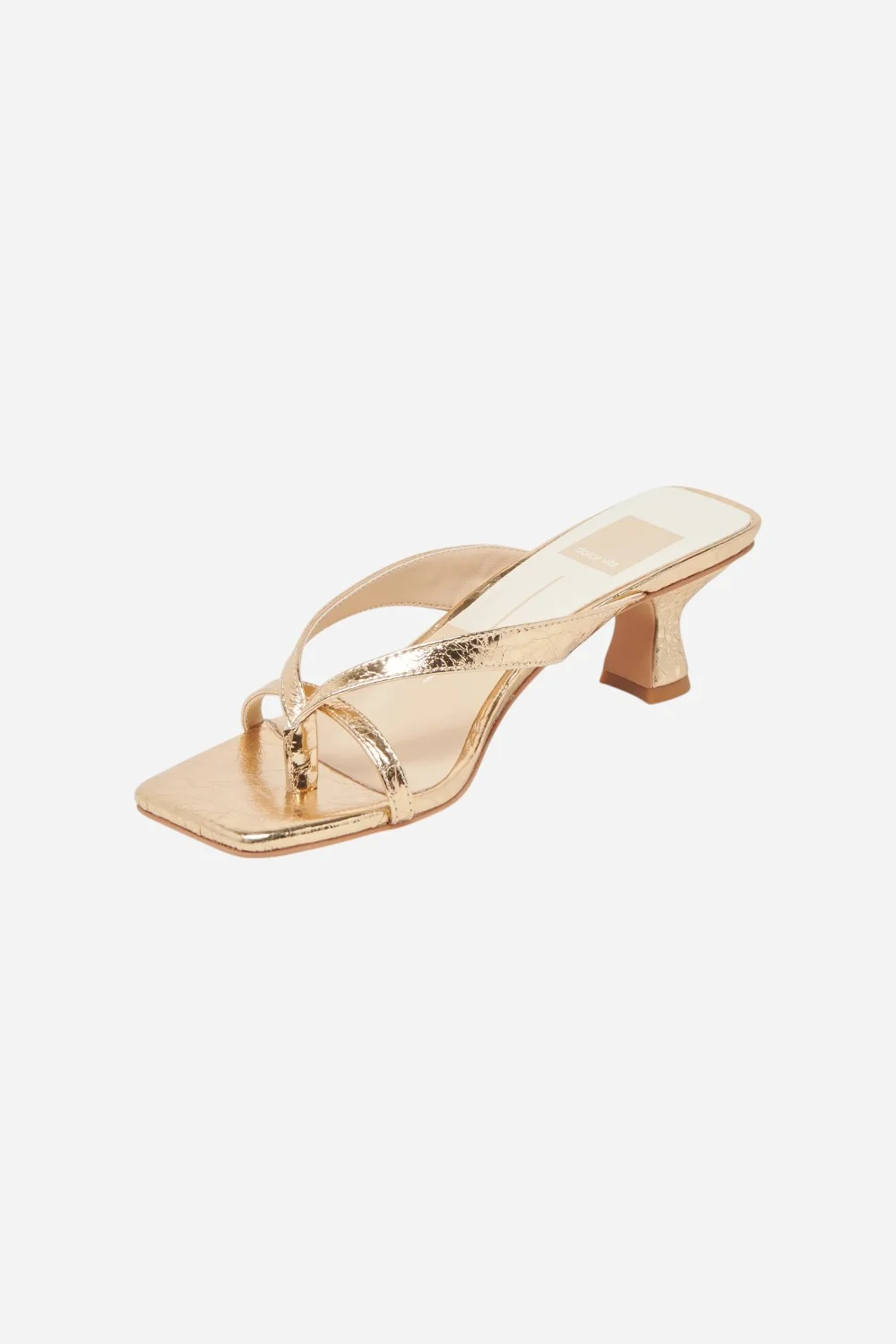 Dolce Vita Brevel Heels in Gold Distressed Leather - Image 6