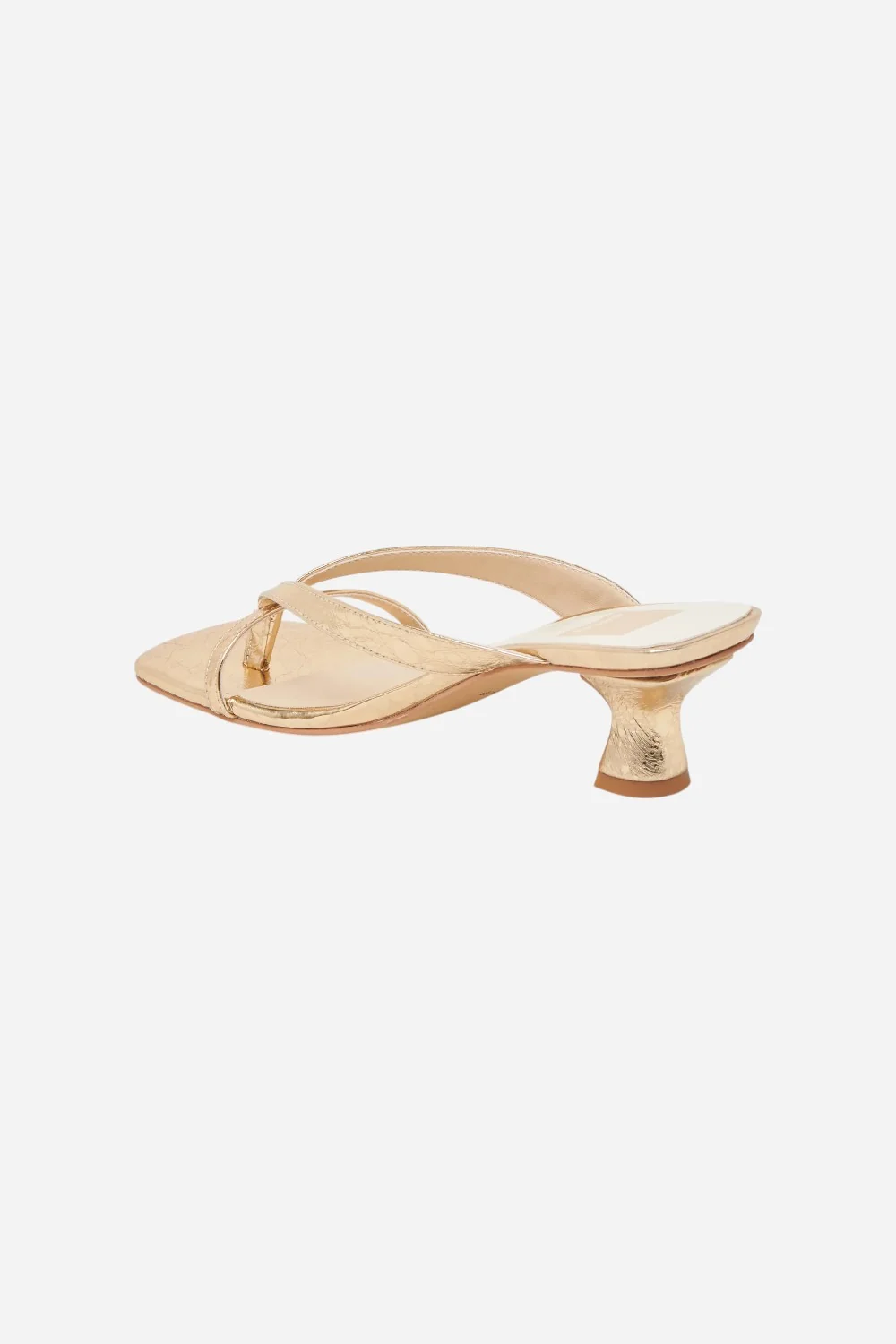 Dolce Vita Brevel Heels in Gold Distressed Leather - Image 7
