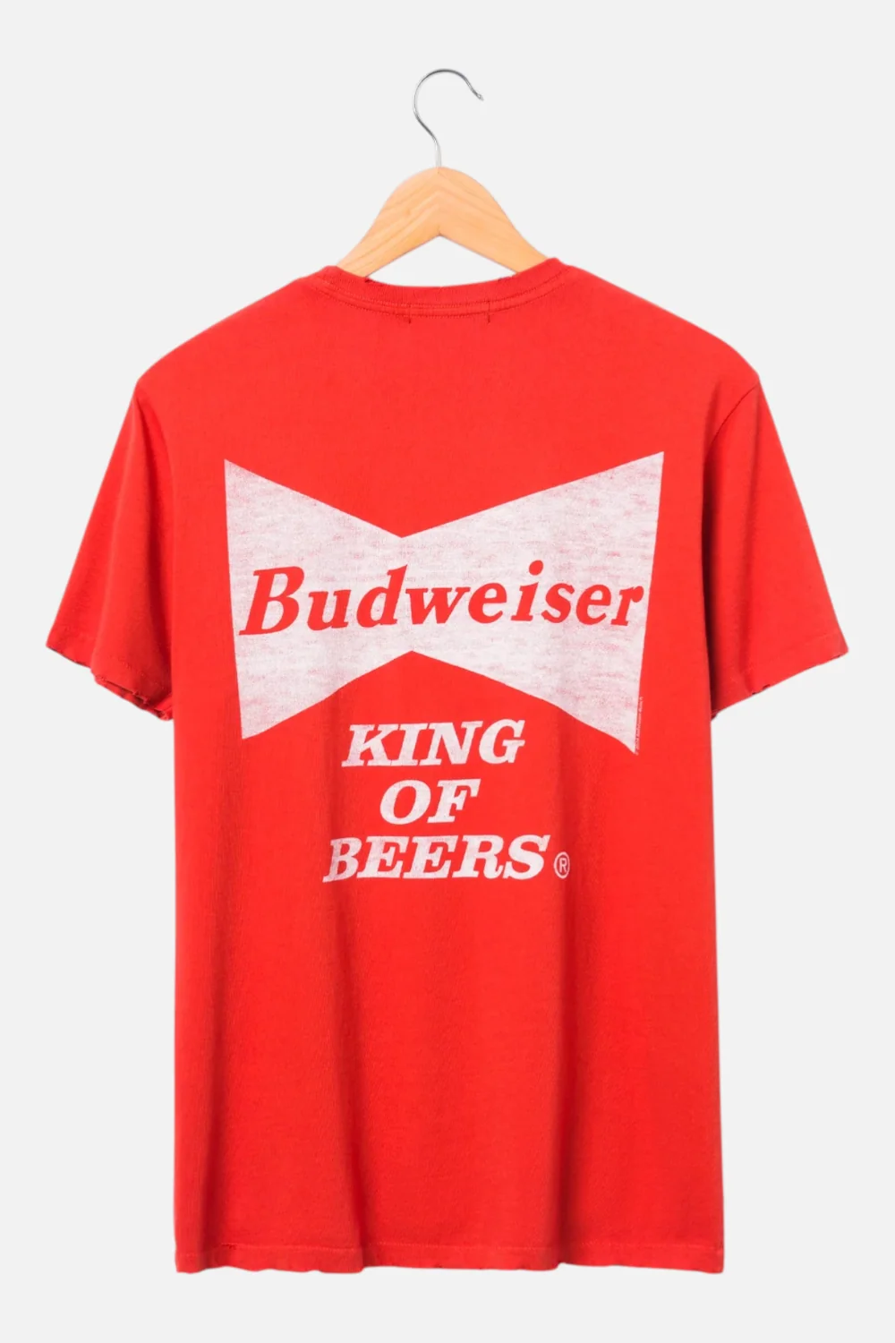Junk Food Men's Budweiser King Of Beers Vintage Tee in Washed Red
