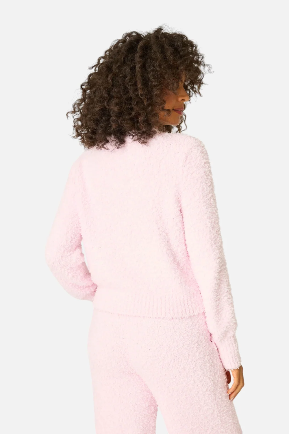 PJ Salvage Bundle Up Boucle Long Sleeve in Pink - Image 2