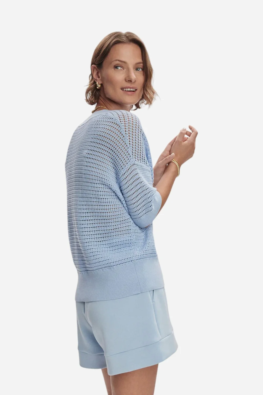 Varley Callie Knit Top in Cashmere Blue - Image 4