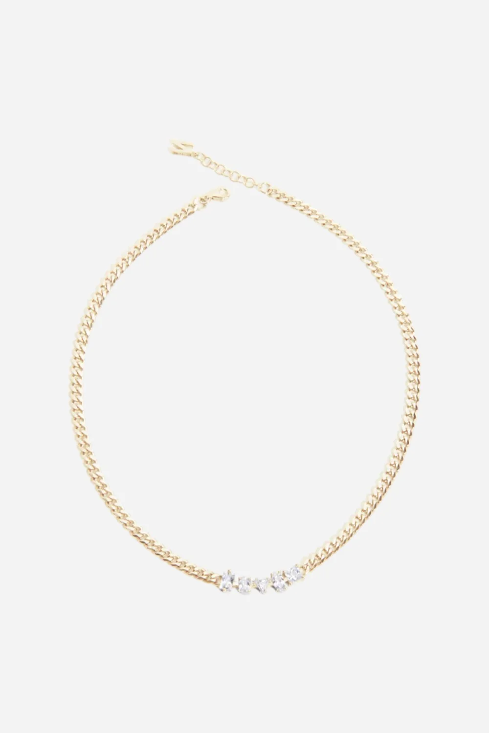 Nickho Rey Carrie Necklace in Gold & Clear Crystals