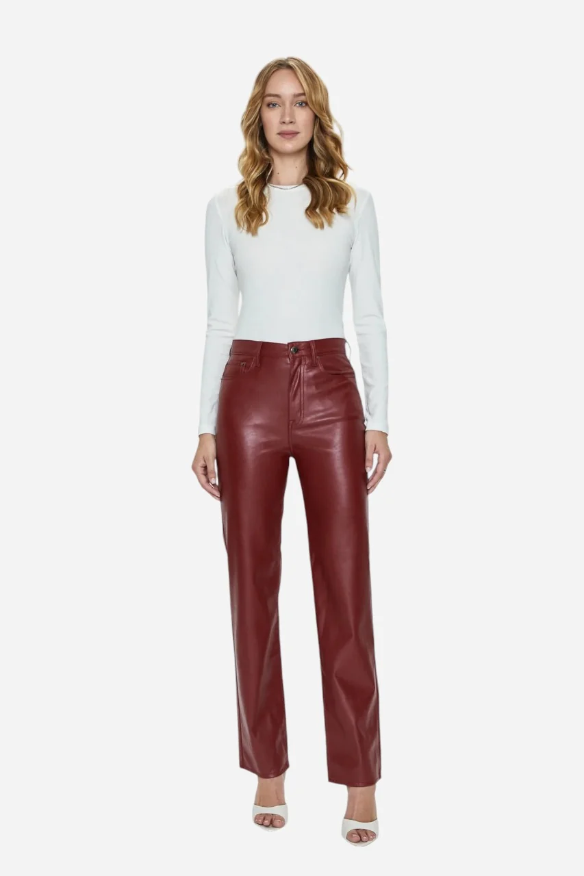 Pistola Cassie Super High Rise Straight in Carmine - Image 2