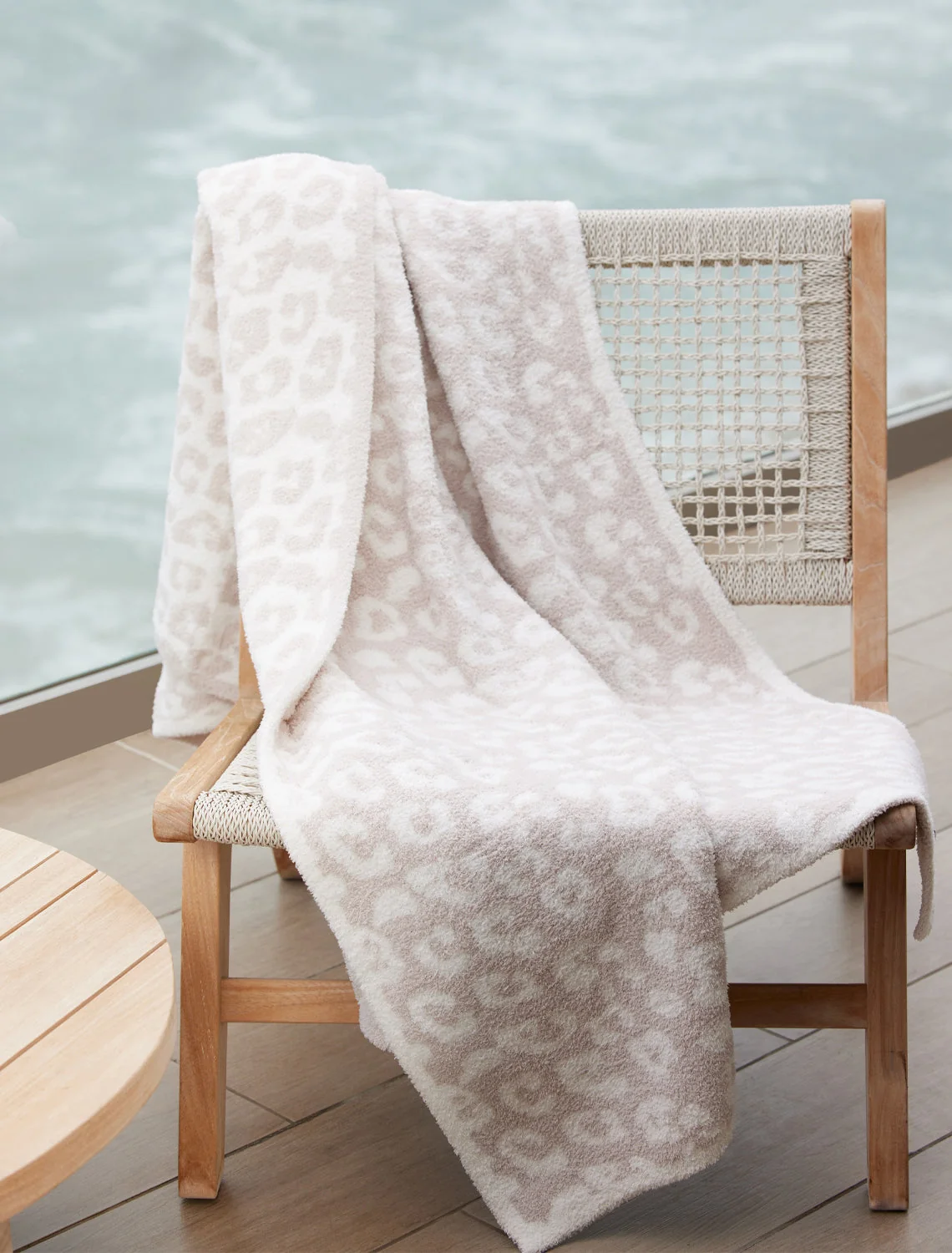 Barefoot Dreams CozyChic Barefoot in the Wild Throw in Cream Stone - Image 5