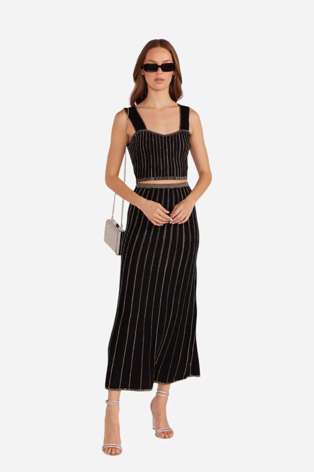 MINKPINK Celia Lurex Stripe Crop Top - Image 2