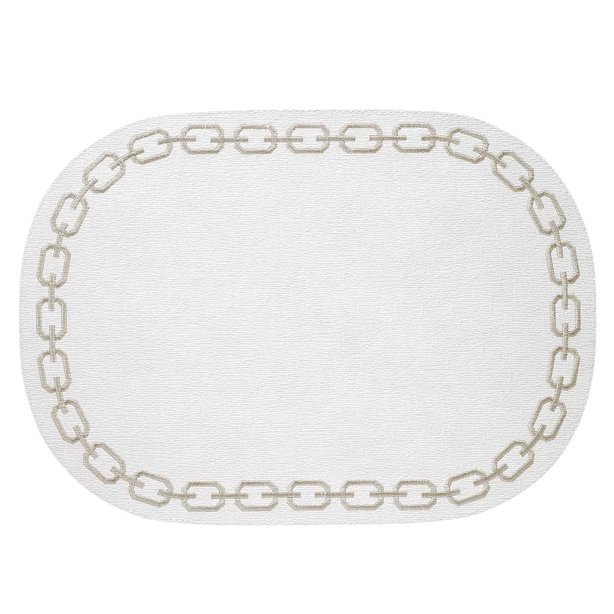 Chains White and Gold Oval Placemats, Set of 4