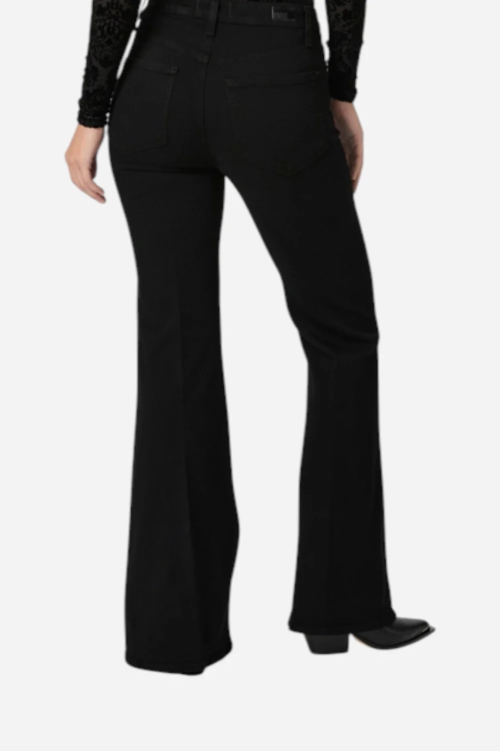 Paige Charlie 32" Flare Jean in Black Shadow - Image 3