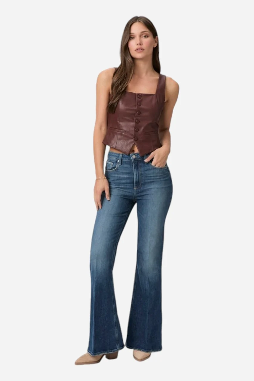 Paige Charlie 32" Flare Jean in Mixtape - Image 5