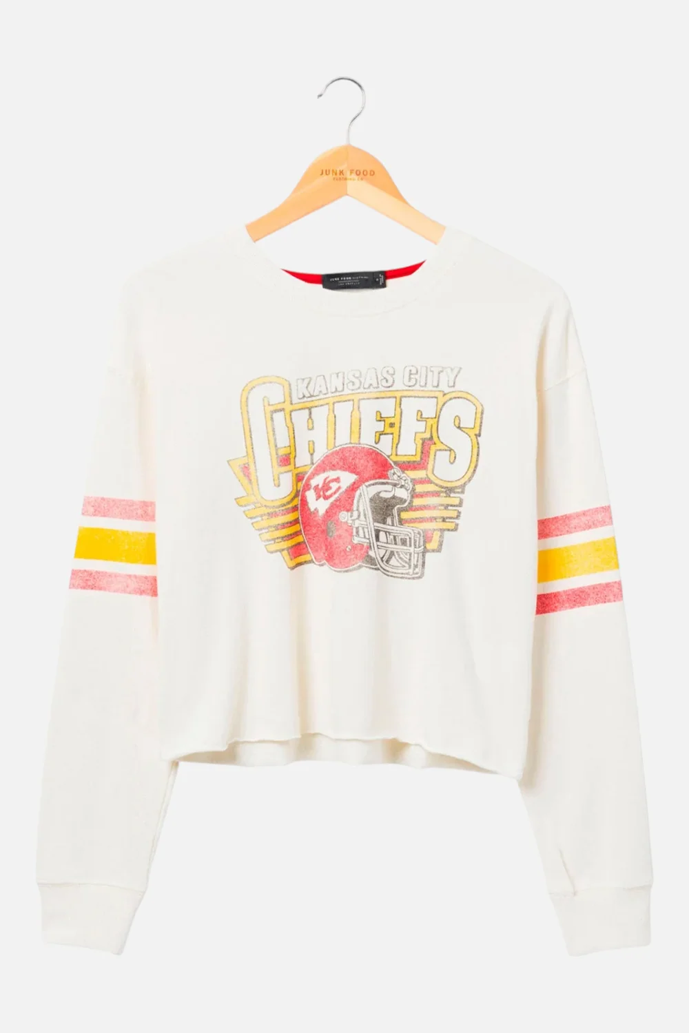 Junk Food Women's Chiefs Kickoff Crop Crew in White