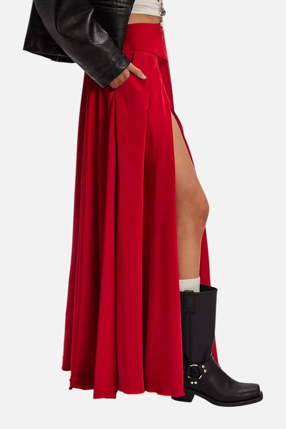 Free People Chilco Maxi Skirt in Salsa Red - Image 3