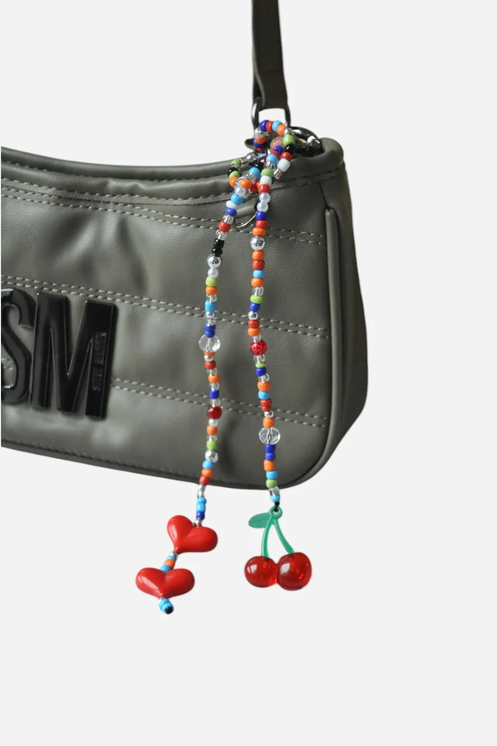 Chunky Heart Cherry Bag Charm - Image 2