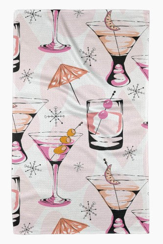 Geometry Cocktail Hour Kitchen Tea Towel