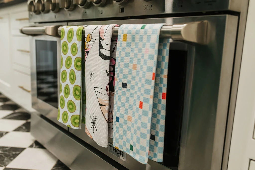 Geometry Cocktail Hour Kitchen Tea Towel - Image 2