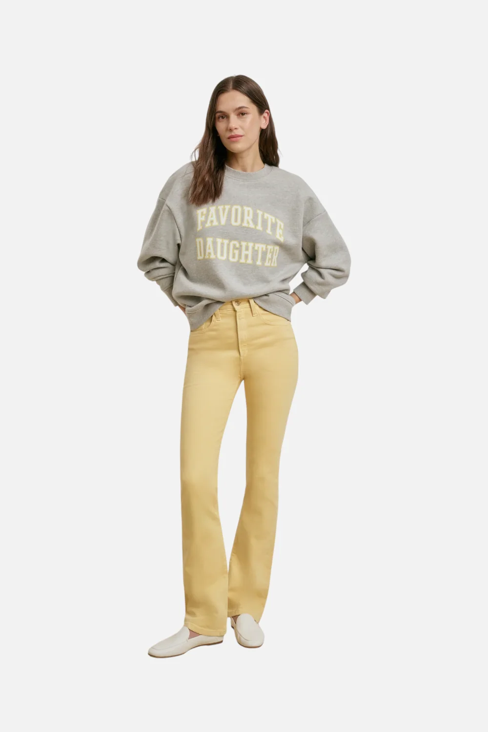 Favorite Daughter Collegiate Sweatshirt in Grey and Golden - Image 2