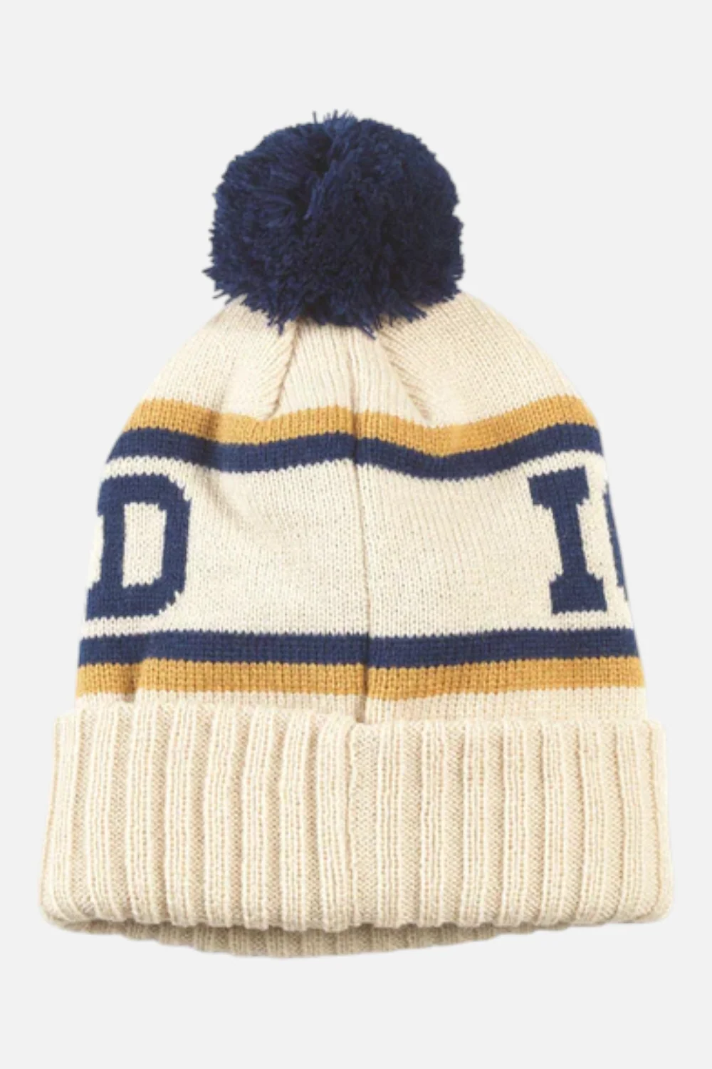 Coors Banquet Pillow Line Knit Pom Beanie in Buff Yellow - Image 2