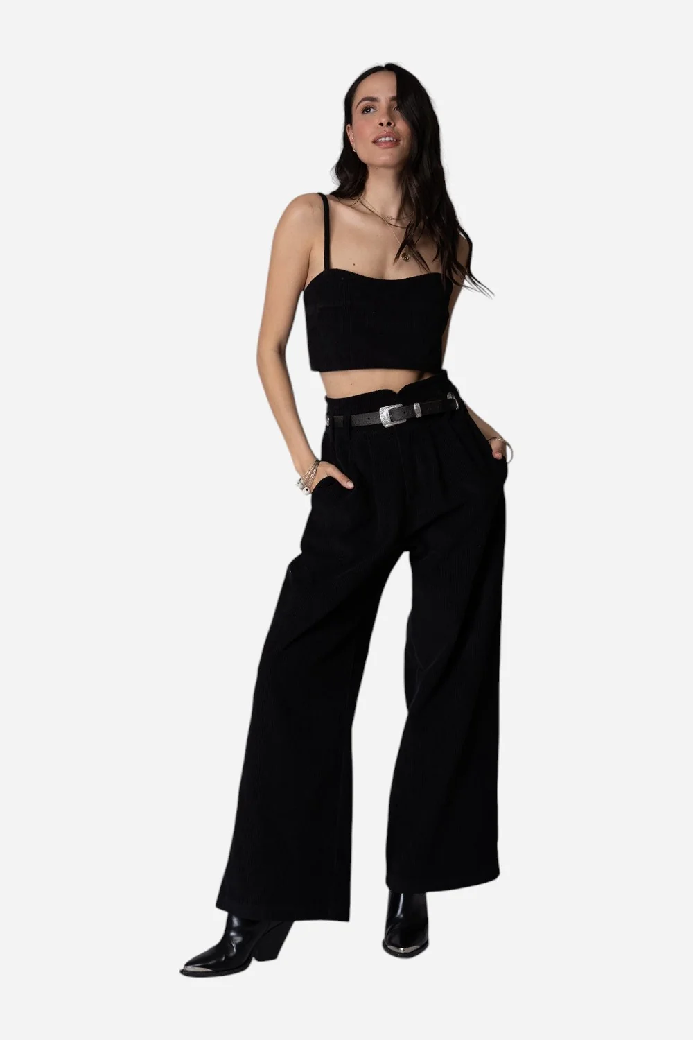 Stillwater Corduroy Knotch Waist Pant in Black