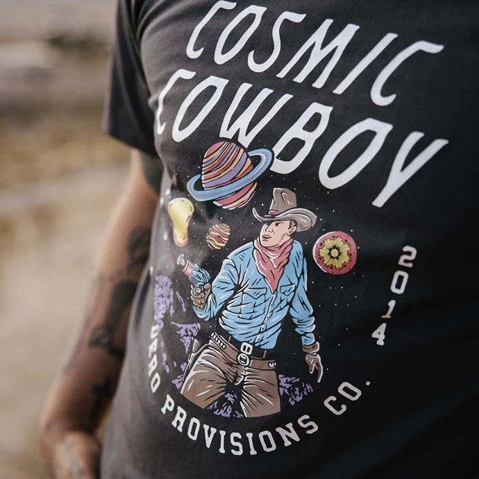 Sendero Provisions Cosmic Cowboy T-Shirt in Asphalt - Image 3