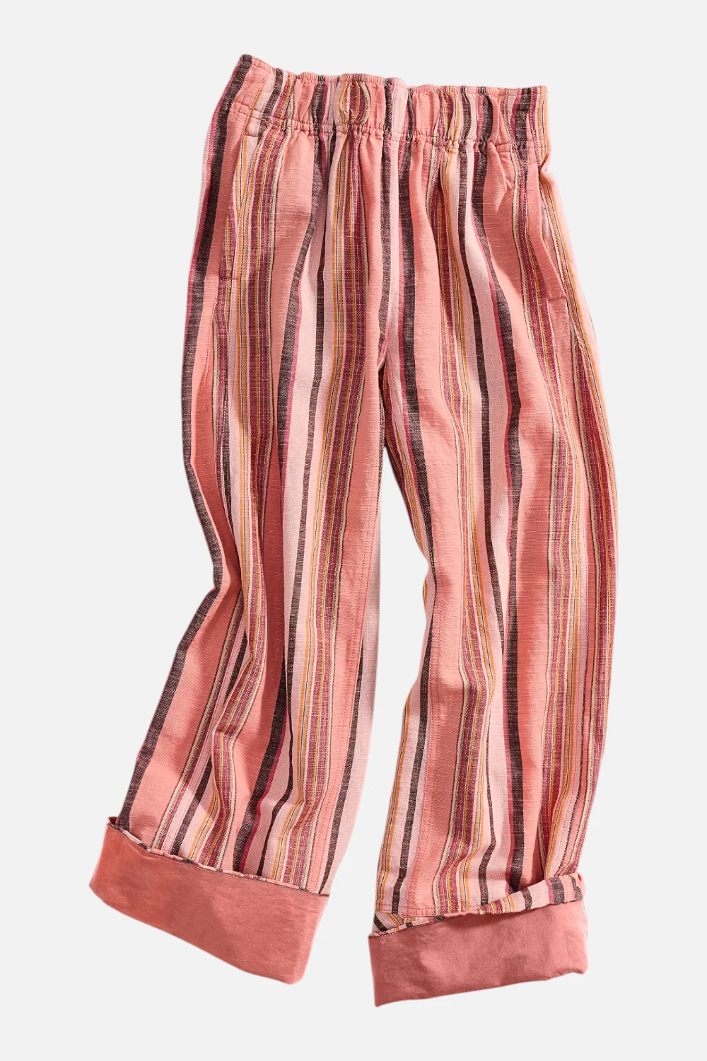 Free People Days End Solar Linen Stripe Pant in Soft Coral - Image 6