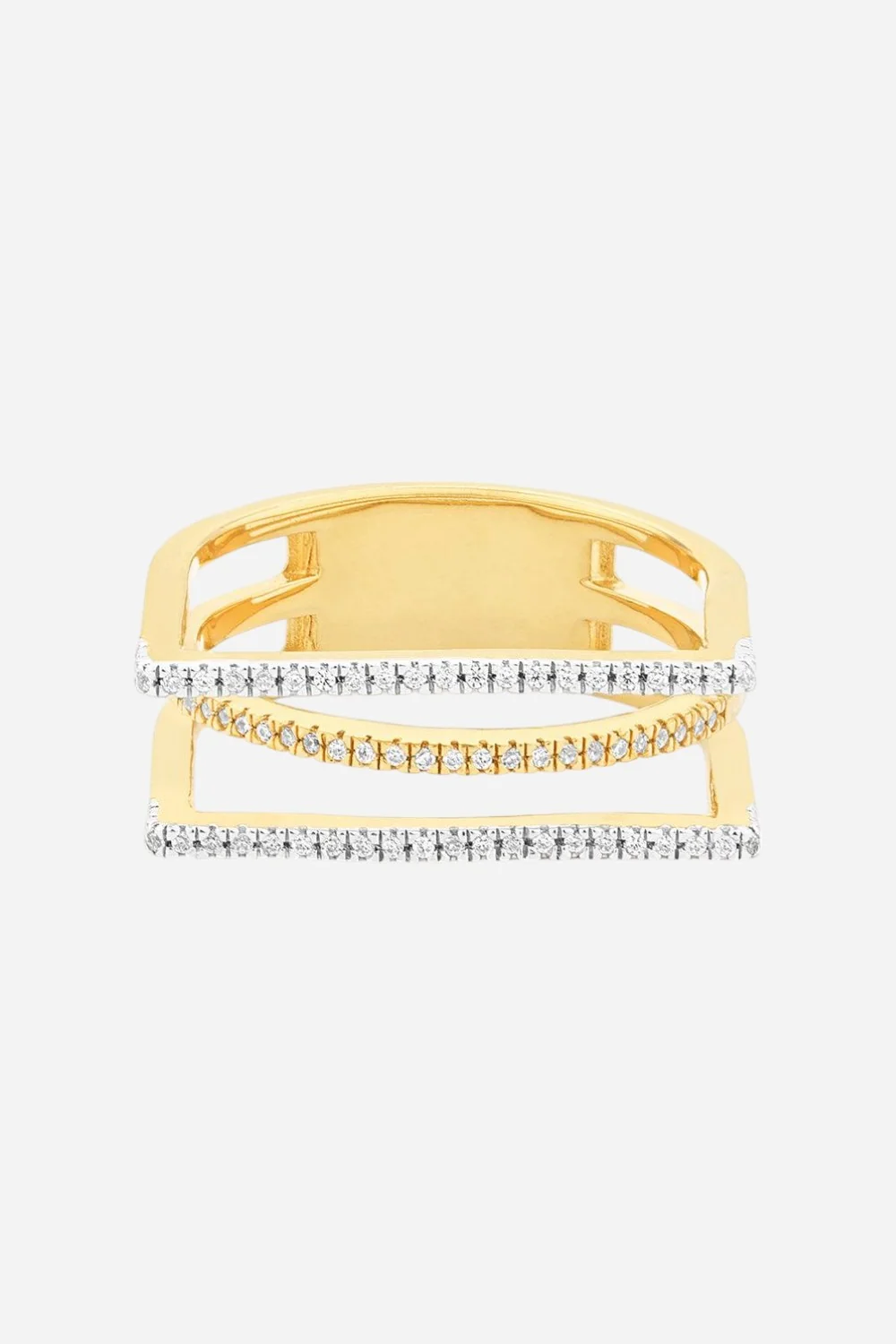 Ella Stein Deco Stack Diamond Ring in Gold - Image 2