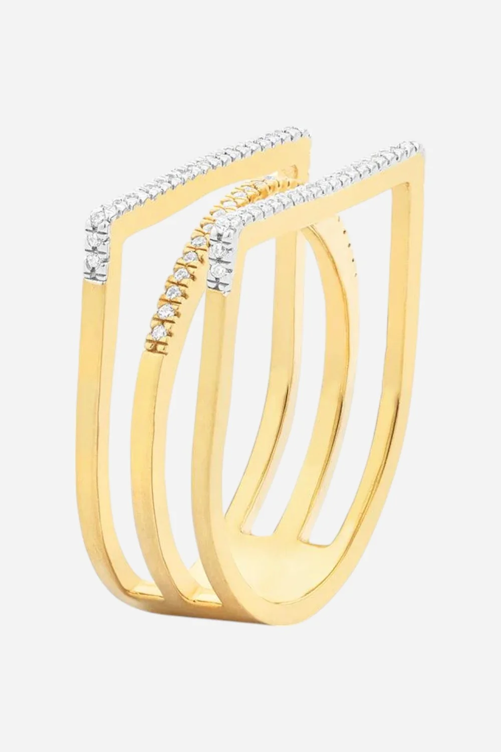 Ella Stein Deco Stack Diamond Ring in Gold - Image 4