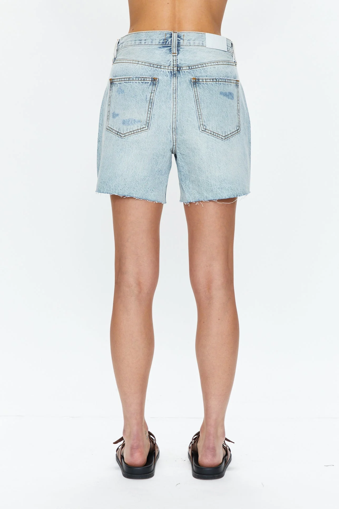 Pistola Devin High Rise Mom Cut Off Shorts in St Tropez - Image 5