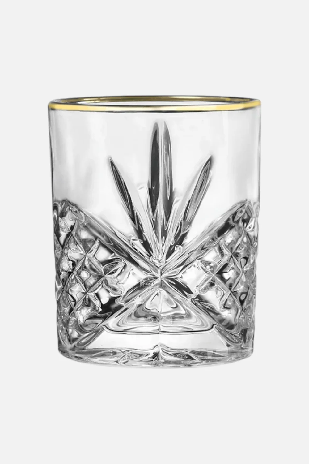 Godinger Dublin Crystal Gold Rim Double Old Fashion Set of 4 - Image 3