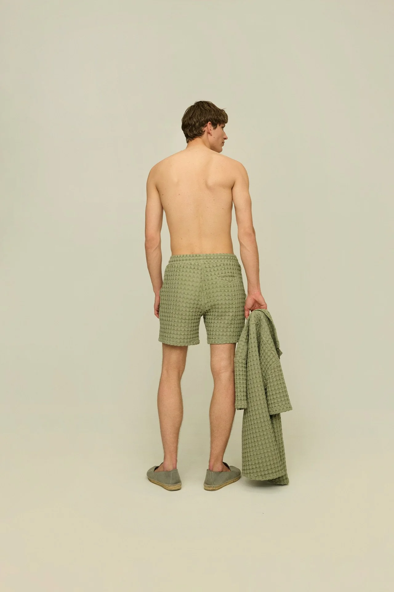 OAS Dusty Green Porto Waffle Short - Image 6