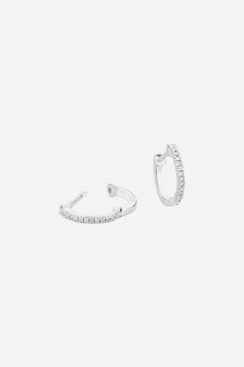 Ella Stein Half Hearted Adventure Never Hoop Earrings in Silver - Image 2
