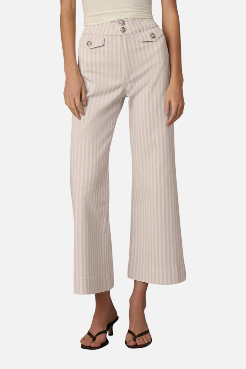 Joes Jeans Ellia High-Rise Wide Leg Ankle Jean in Natural Stripe - Image 2