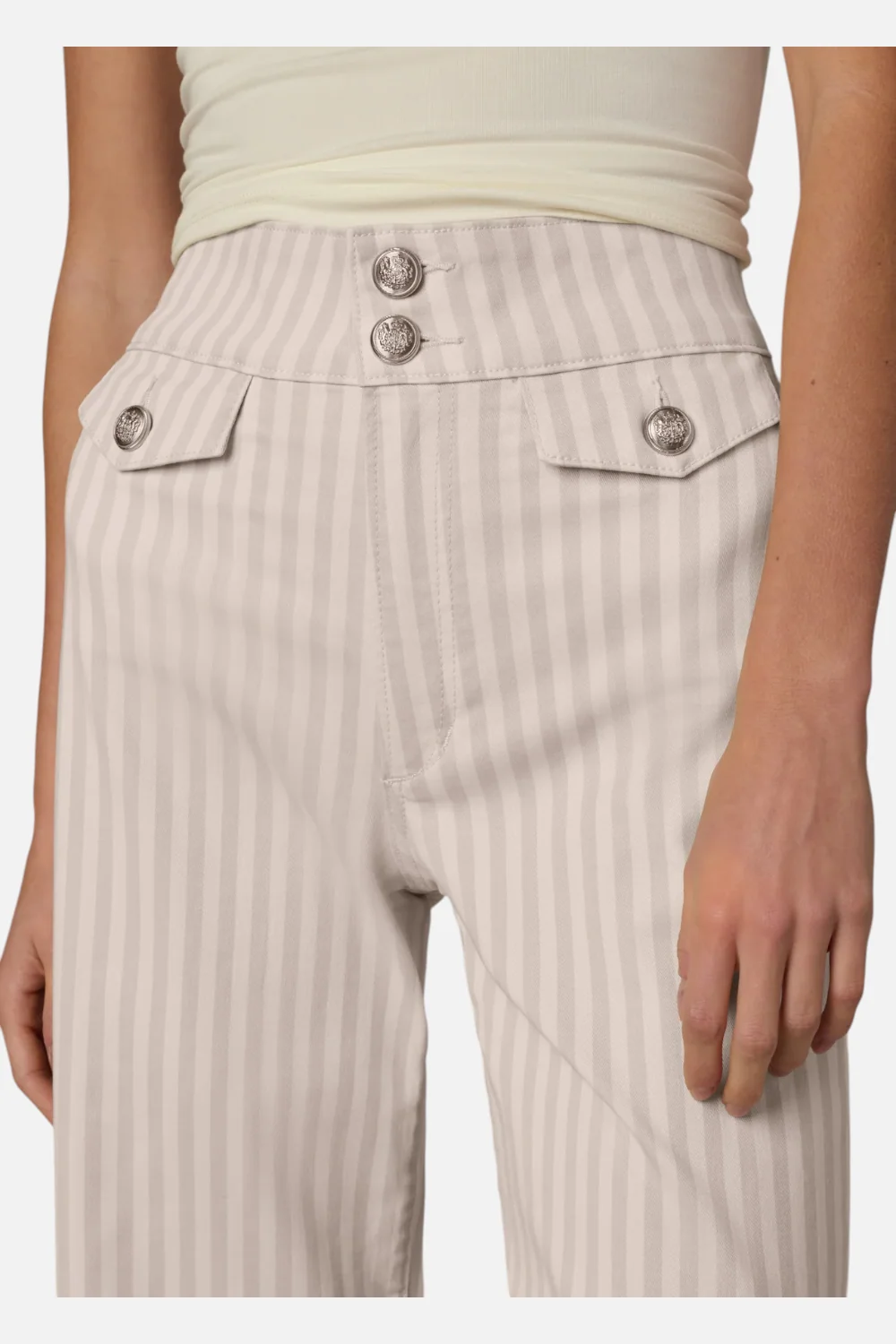 Joes Jeans Ellia High-Rise Wide Leg Ankle Jean in Natural Stripe - Image 6