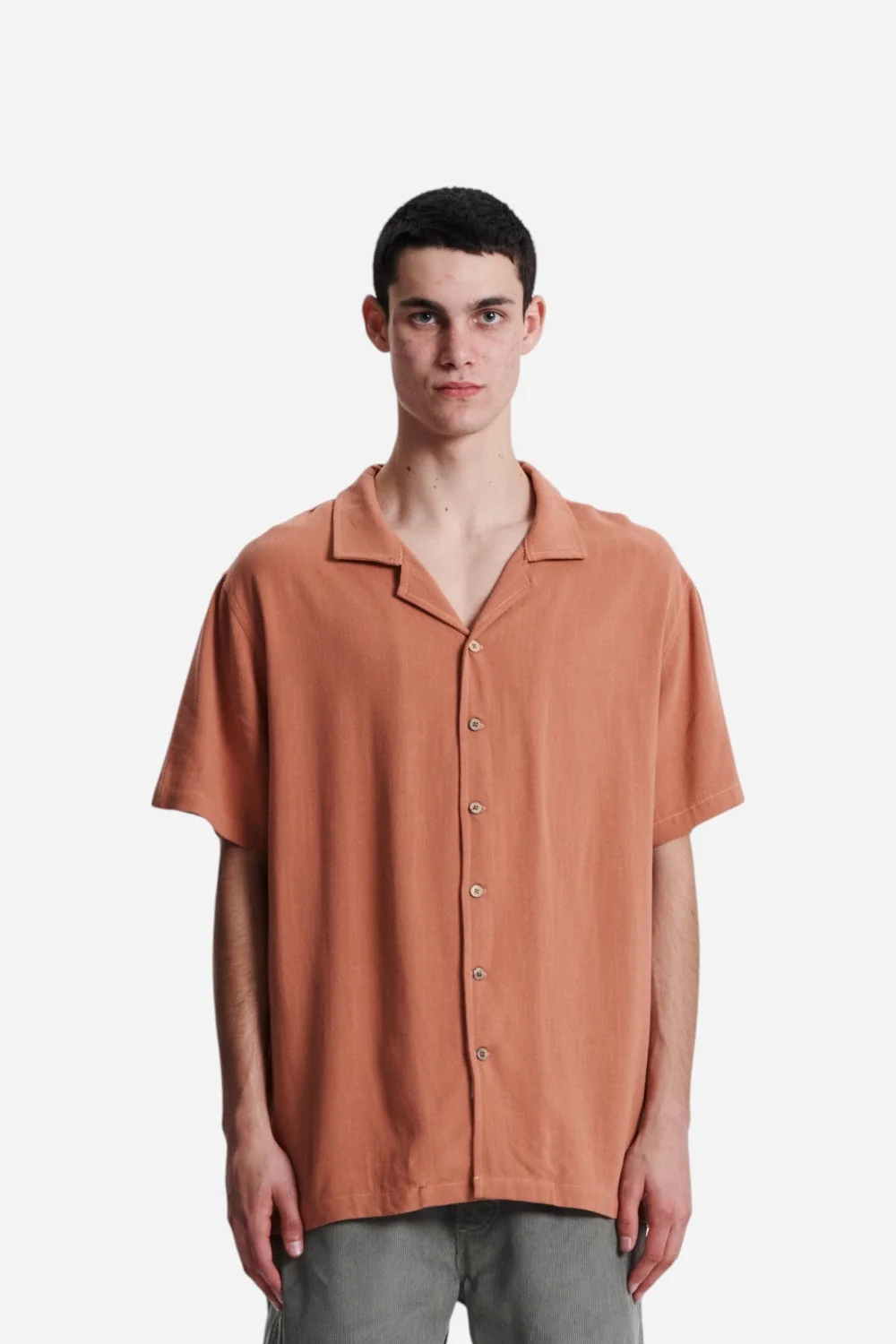 The Critical Slide Society Ernie Resort Shirt in Dark Peach