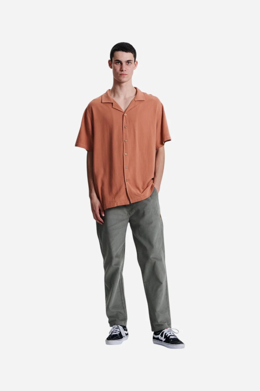 The Critical Slide Society Ernie Resort Shirt in Dark Peach - Image 4
