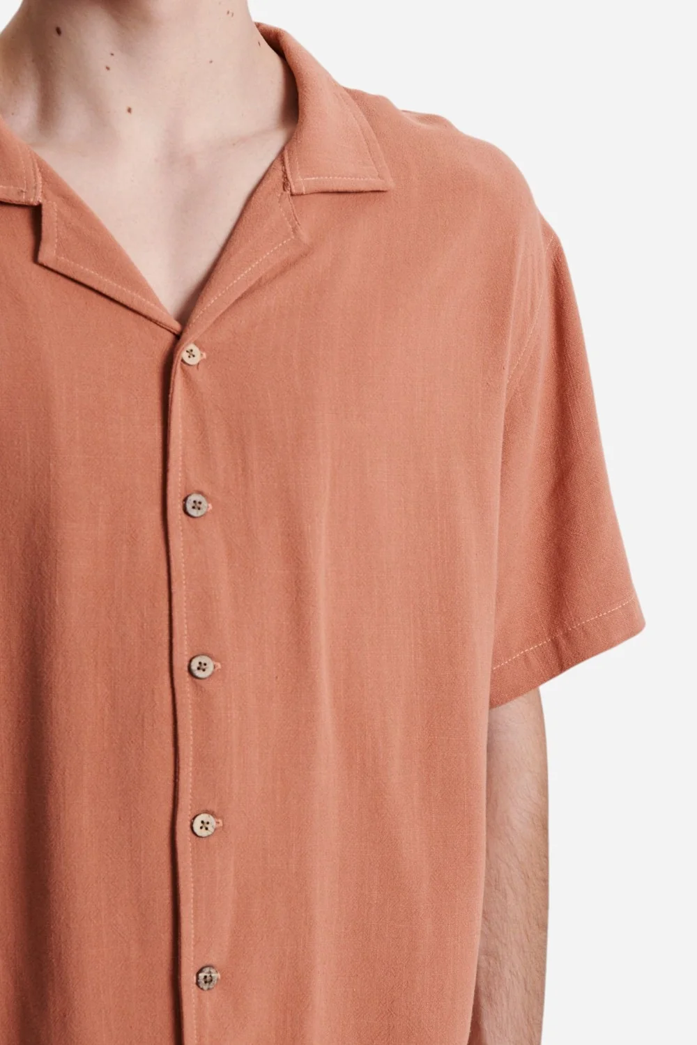 The Critical Slide Society Ernie Resort Shirt in Dark Peach - Image 5